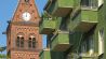 Kapernaum-Kirche und Altbau mit grüner Fassade, Antwerpener Straße, Wedding; © picture alliance/Bildagentur-online/Schoening