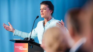 Sarah Wagenknecht, Parteivorsitzende des BSW © Michael Reichel/dpa