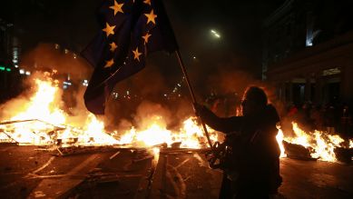 Proteste in Georgien © picture alliance/dpa/AP | Zurab Tsertsvadze