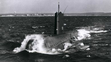 Erste Probefahrt des Atom-U-Boots "Nautilus" (17.01.1955) © ZUMAPRESS.com / Keystone Press Agency / picture alliance/dpa