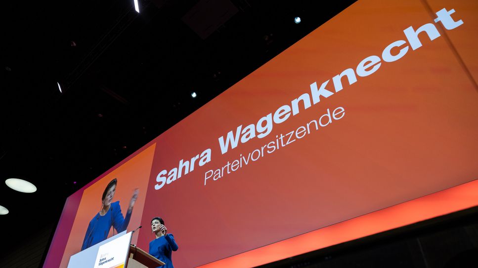 Sahra Wagenknecht BSW, spricht auf dem Bundesparteitag © picture alliance/dpa | Hannes P Albert