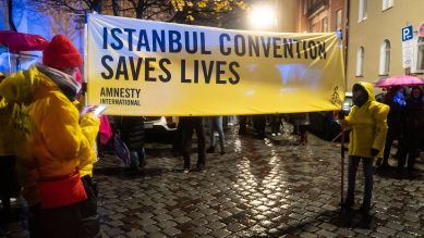 Istanbul-Konvention: Demo gegen Gewalt an Frauen in München (2022) © IMAGO / aal.photo