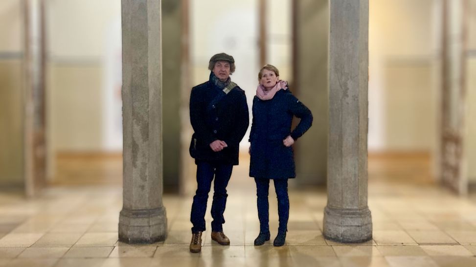 Jan Peter Bremer mit Anne-Dore Krohn im Kunstraum Kreuzberg/Bethanien © Anne-Dore Krohn