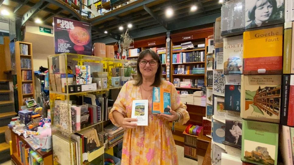 Alexandra Konstantopoulou, der Leiterin der deutschen Buchhandlung in Athen © Deutsche Buchhandlung Athen