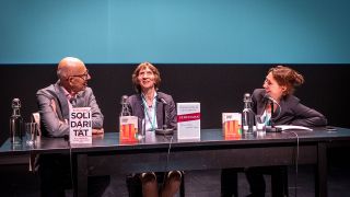 Heinz Bude, Aleida Assmann und Natascha Freundel © Internationales Literaturfestival Berlin, PWS-e.V., Foto: Charlotte Kunstmann