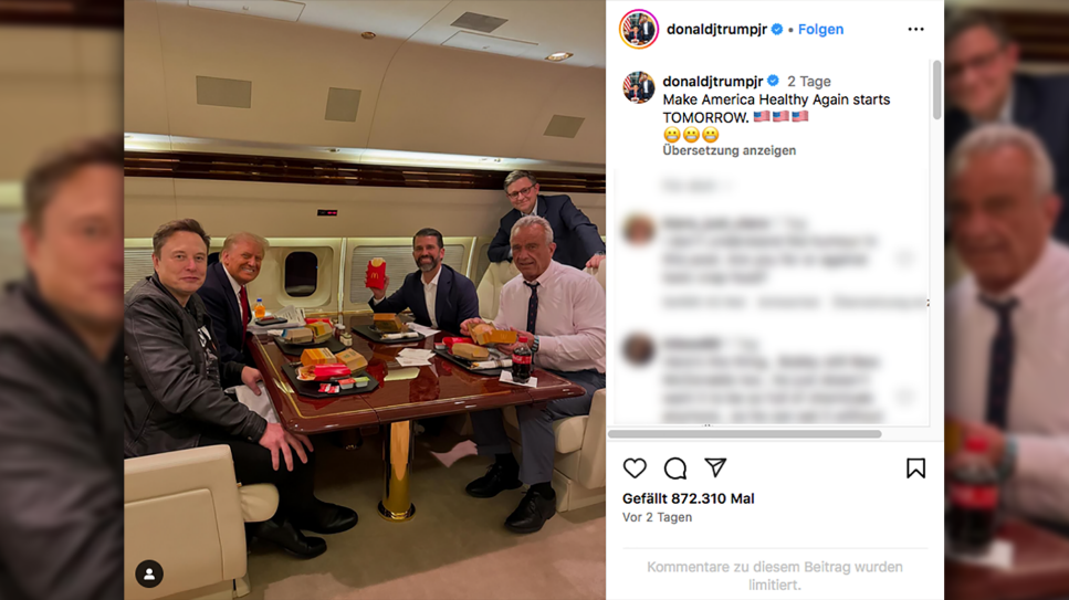 Trumps Fast-Food-Runde; © Instagram/donaldjtrumpjr