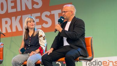 Edyta Rogowska-Zak und Lukasz Tomaszewski im Gespräch mit Shelly Kupferberg über Deutschland und Polen © Sophie Wannenmacher