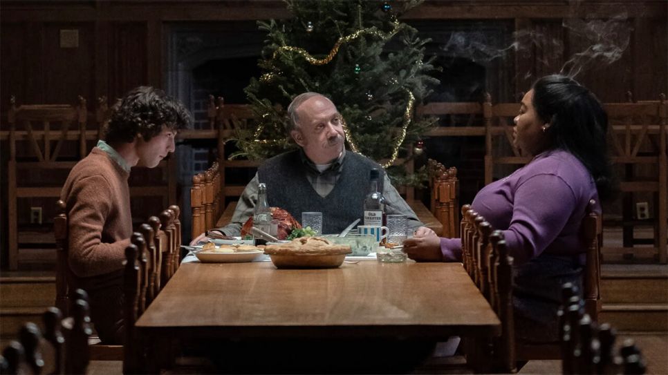 Dominic Sessa, Paul Giamatti und Da’vine Joy Randolph in "The Holdovers" © FOCUS FEATURES LLC.